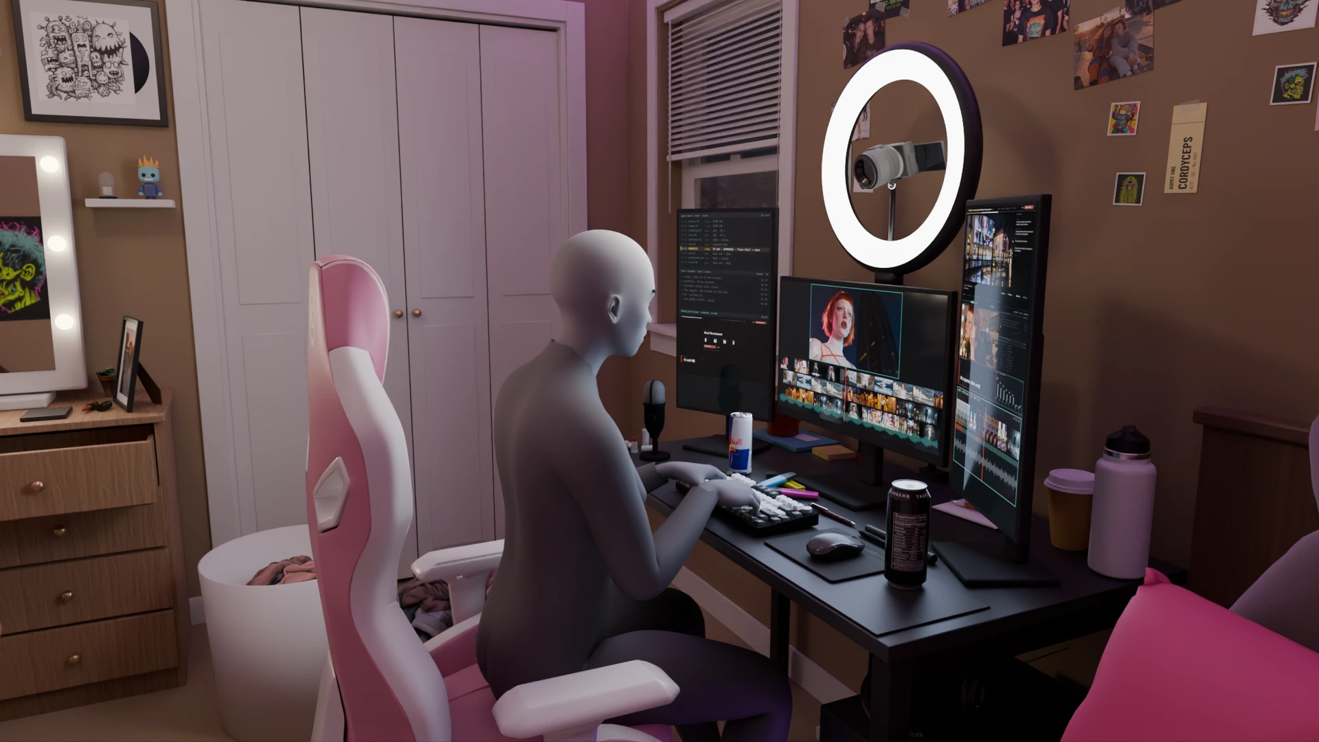 Body maquette: seated at the desk