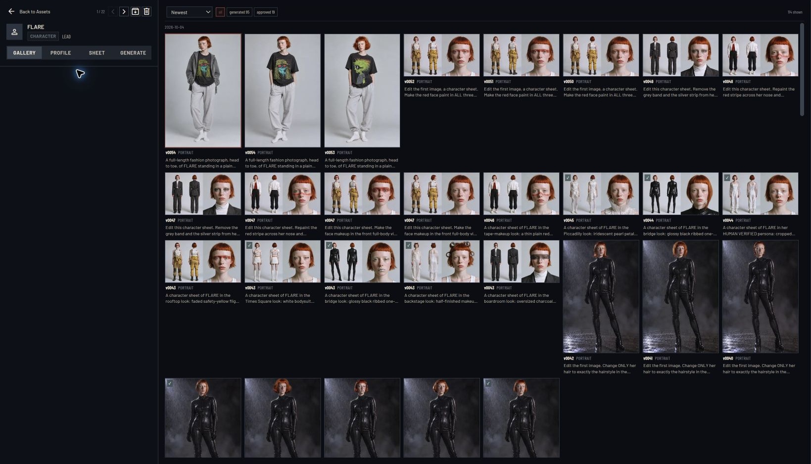 FLARE design variants in the production app
