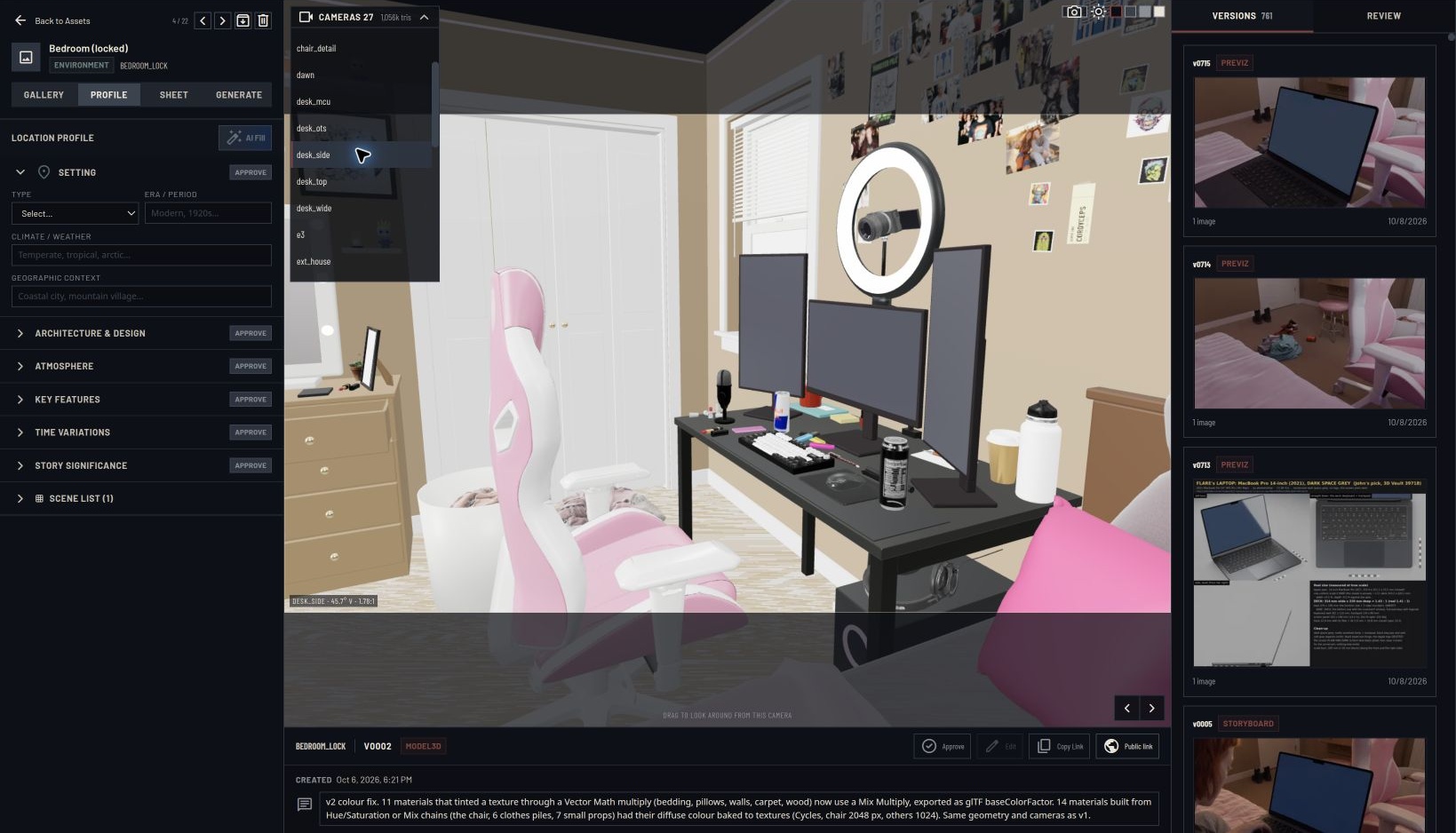 desk_side: side view of the workstation