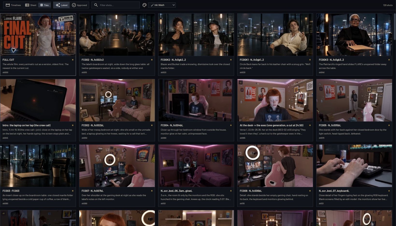 Shot library and version status
